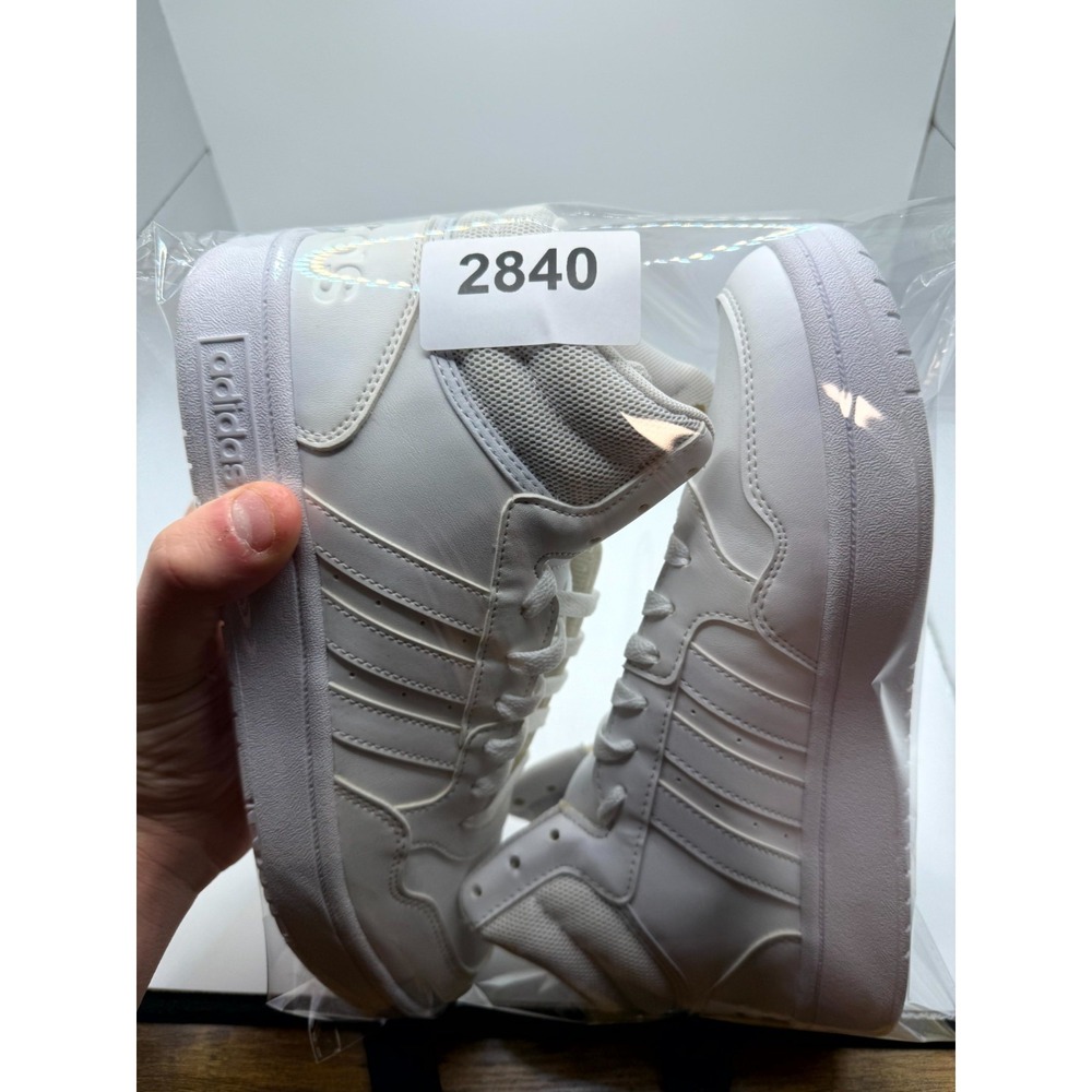 Adidas Hoops 3.0 Mid HP7940 Womens 8.5 Sneaker Cloud White Metal Gray Shoes - Picture 9 of 9